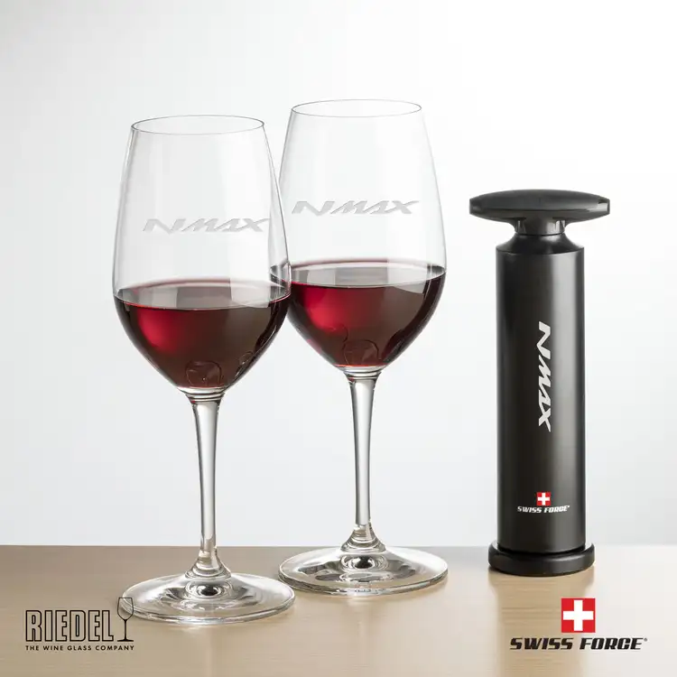 Ensemble ouvre-bouteille sans effort et 2 verres à vin RIEDEL Oenologue 13 oz de Swiss Force
