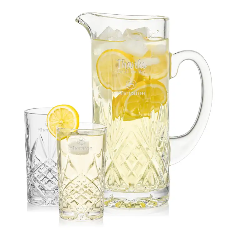 Brinkley 34 oz Pitcher and 2 Brinkley Highball Glasses Set