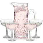 Brinkley 34 oz Pitcher and 4 Brinkley Cocktail Glasses Set