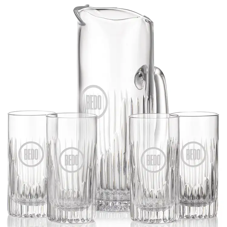 Carey 46 oz Pitcher and 4 Carey Highball Glasses Set