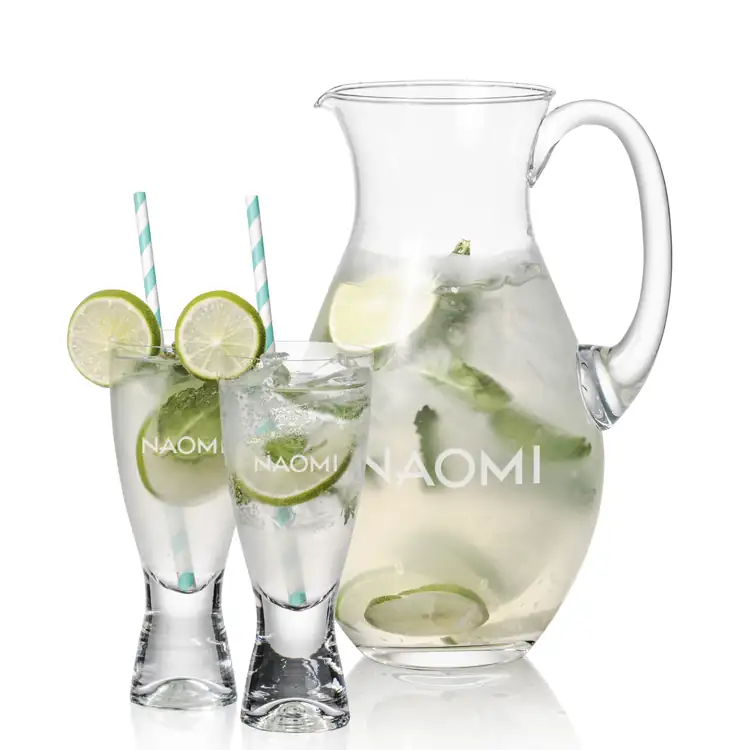 Charleston 48 oz Pitcher and 2 Bastien Cocktail Glasses Set