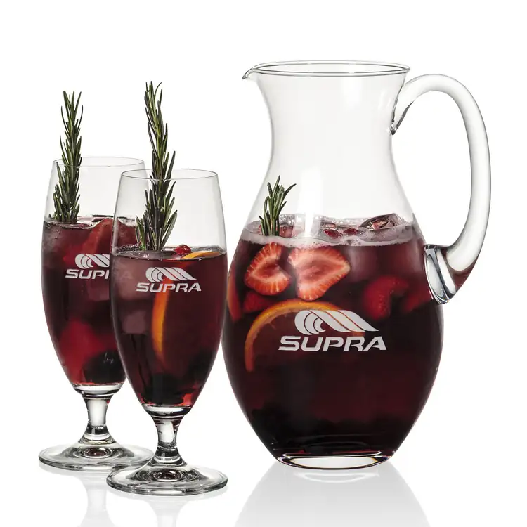 Charleston 48 oz Pitcher and 2 Pinehurst Cocktail Glasses Set