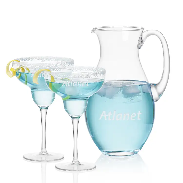 Charleston 48 oz Pitcher and 2 St Tropez Cocktail Glasses Set