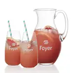 Charleston 48 oz Pitcher and 2 Hogarth Highball Glasses Set