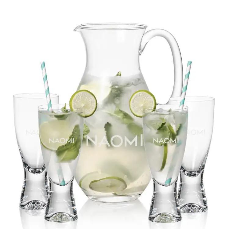 Charleston 48 oz Pitcher and 4 Bastien Cocktail Glasses Set