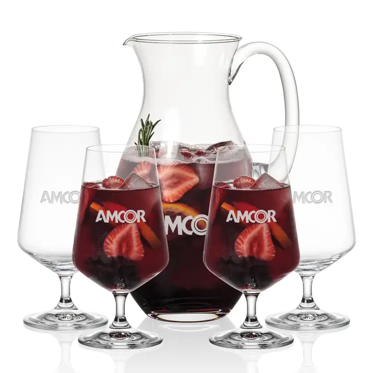 Charleston 48 oz Pitcher and 4 Breckland Cocktail Glasses Set