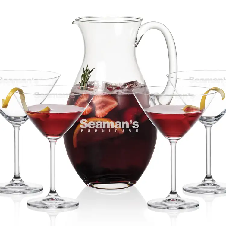 Charleston 48 oz Pitcher and 4 Coleford Cocktail Glasses Set