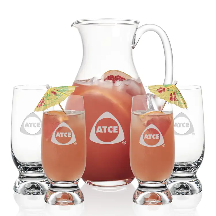 Charleston 48 oz Pitcher and 4 Marland Cocktail Glasses Set