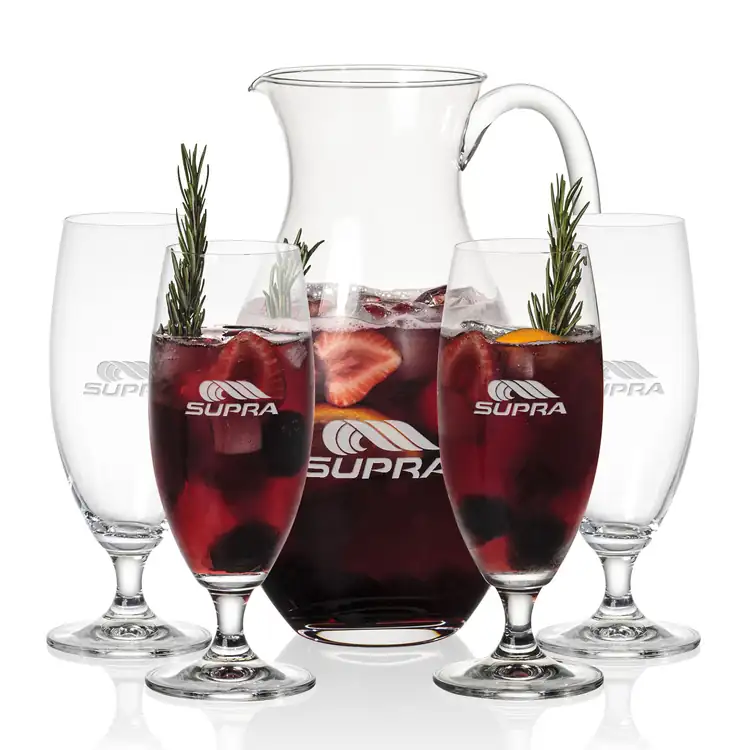 Charleston 48 oz Pitcher and 4 Pinehurst Cocktail Glasses Set