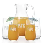 Charleston 48 oz Pitcher and 4 Bretton Highball Glasses Set