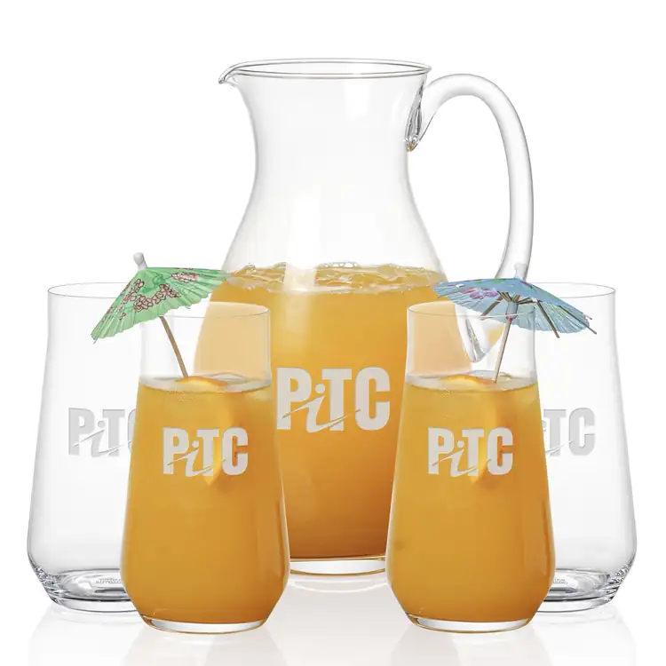 Charleston 48 oz Pitcher and 4 Bretton Highball Glasses Set