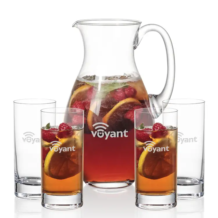 Charleston 48 oz Pitcher and 4 Dresden Highball Glasses Set