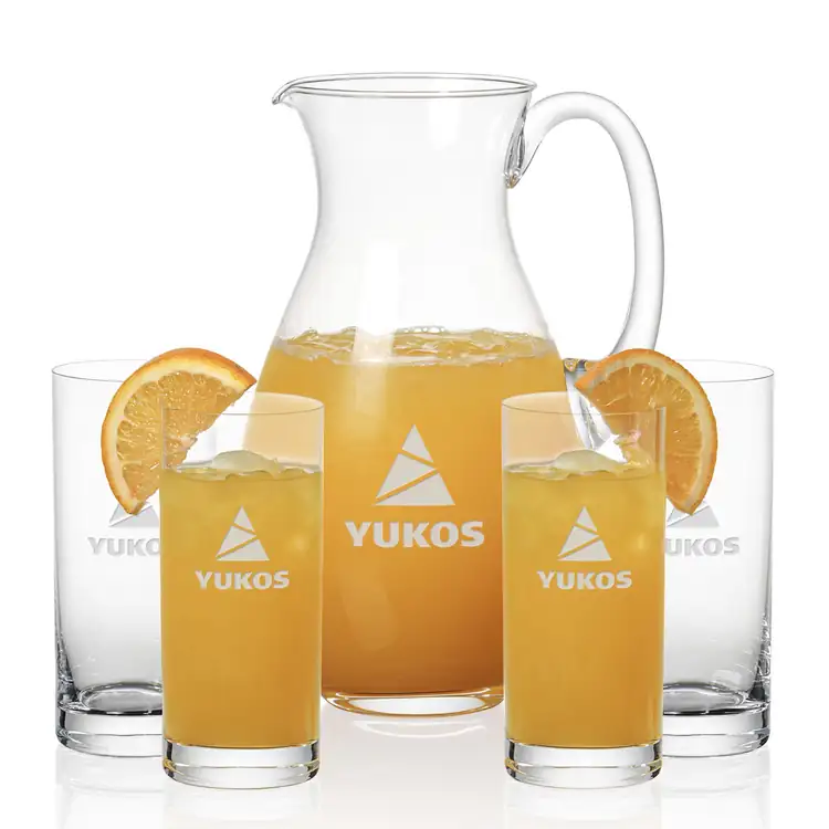 Charleston 48 oz Pitcher and 4 Franca Highball Glasses Set
