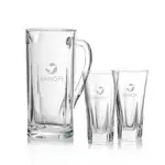 Chesswood 50 oz Pitcher and 2 Chesswood Highball Glasses Set