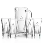 Chesswood 50 oz Pitcher and 4 Chesswood Highball Glasses Set