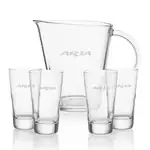 Frazier 43 oz Pitcher and 4 Frazier Highball Glasses Set