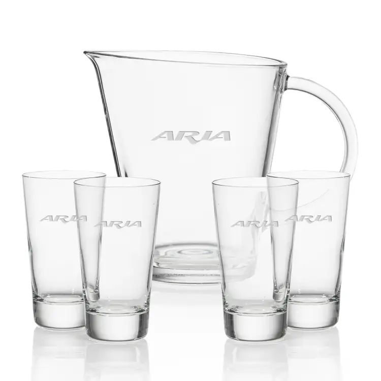 Frazier 43 oz Pitcher and 4 Frazier Highball Glasses Set