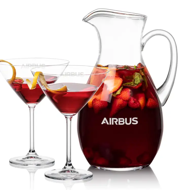 Geneva 66 oz Pitcher and 2 Coleford Cocktail Glasses Set