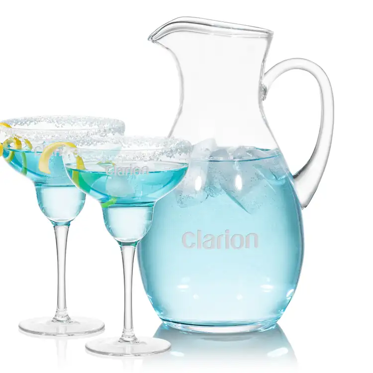 Geneva 66 oz Pitcher and 2 St Tropez Cocktail Glasses Set