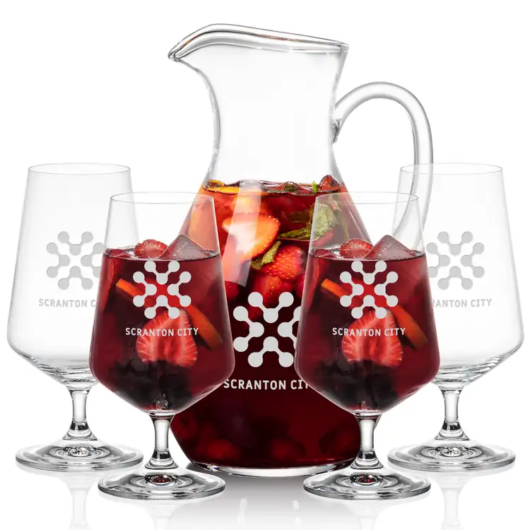 Geneva 66 oz Pitcher and 4 Breckland Cocktail Glasses Set