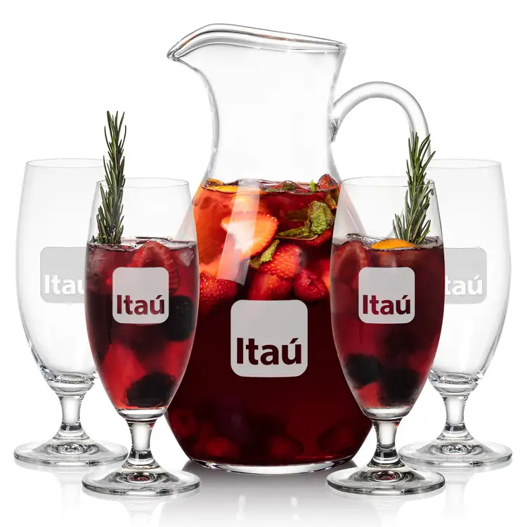 Geneva 66 oz Pitcher and 4 Pinehurst Cocktail Glasses Set