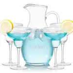 Geneva 66 oz Pitcher and 4 St Tropez Cocktail Glasses Set