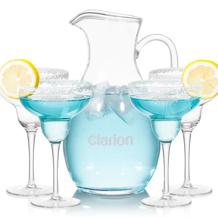 Ensemble pichet Geneva 66 oz et 4 verres à cocktail St Tropez