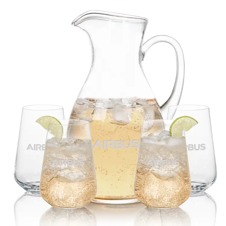Geneva 66 oz Pitcher and 4 Breckland Highball Glasses Set