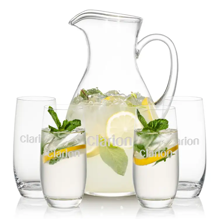 Geneva 66 oz Pitcher and 4 Charleston Highball Glasses Set