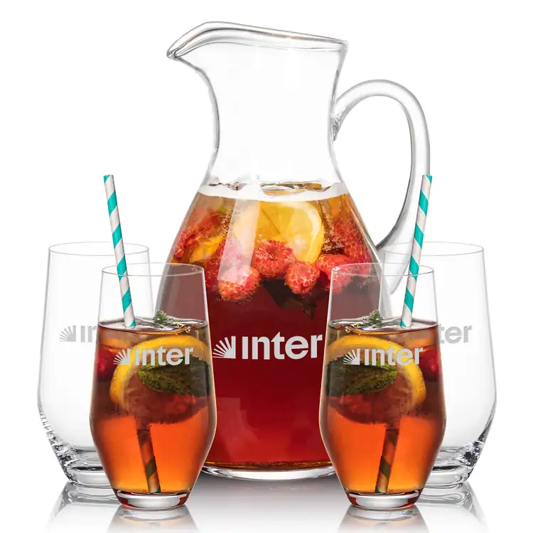 Geneva 66 oz Pitcher and 4 Graydon Highball Glasses Set
