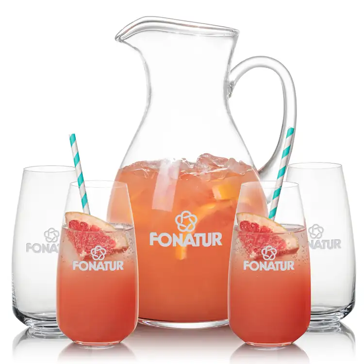 Geneva 66 oz Pitcher and 4 Hogarth Highball Glasses Set