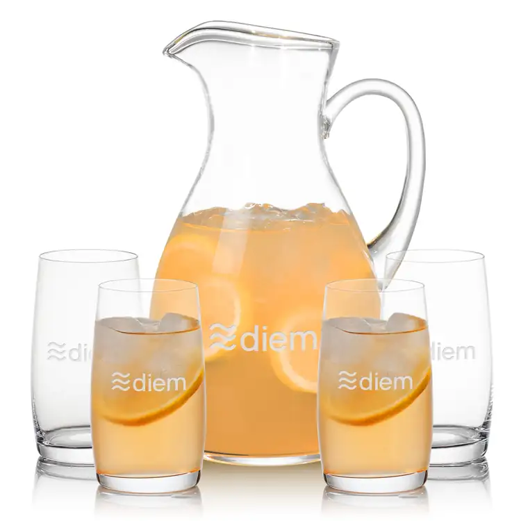 Geneva 66 oz Pitcher and 4 Valemount Highball Glasses Set