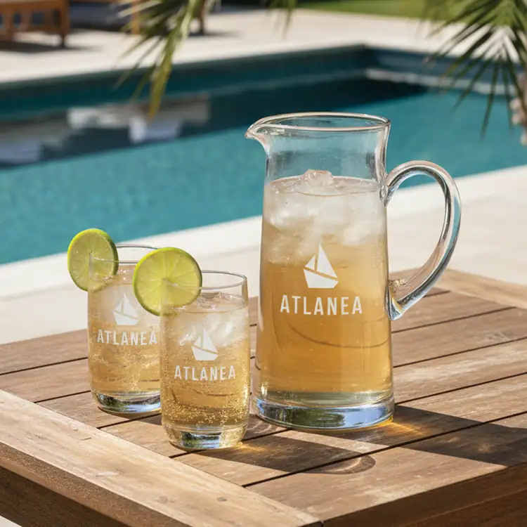 Malden 56 oz Pitcher and 2 Nordic Coolers Highball Glasses Set #4