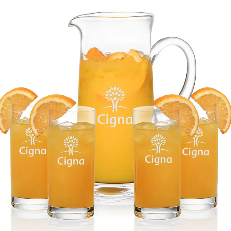 Malden 56 oz Pitcher and 4 Franca Highball Glasses Set