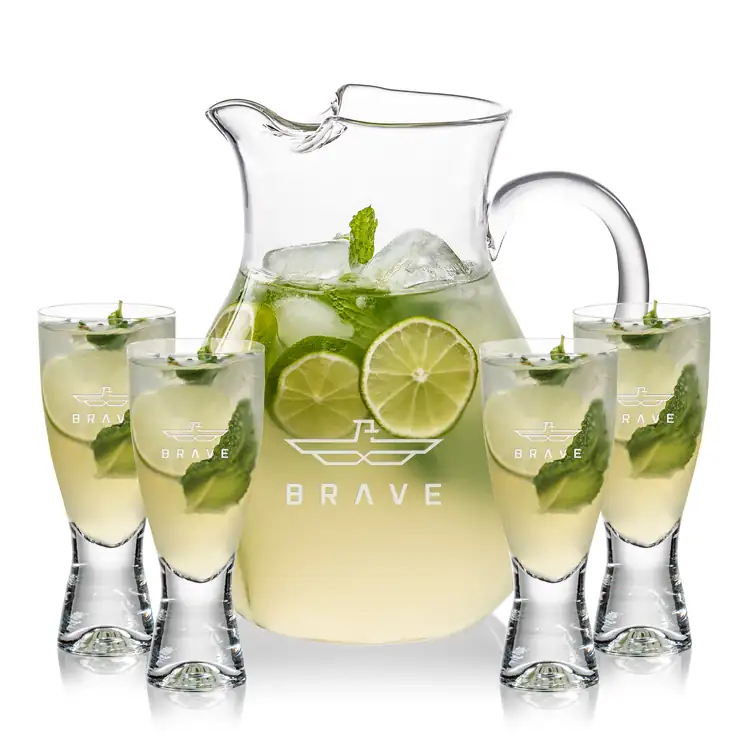 Montclair 60 oz Pitcher and 4 Bastien Cocktail Glasses Set