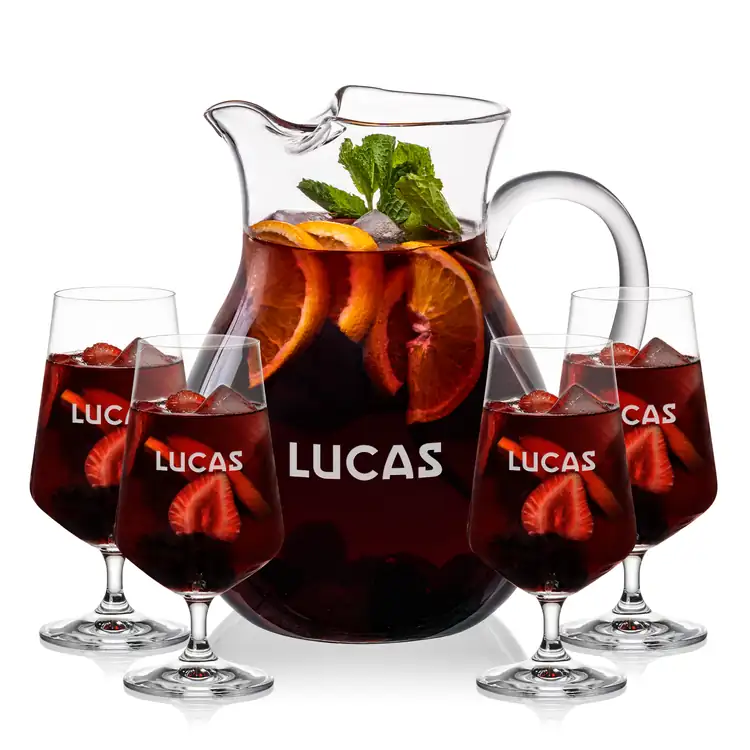 Montclair 60 oz Pitcher and 4 Breckland Cocktail Glasses Set