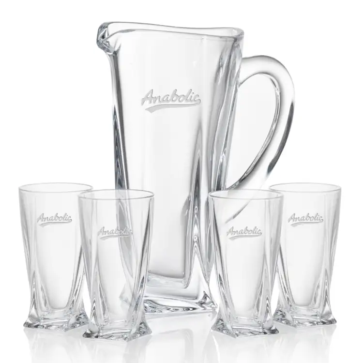 Oasis 36 oz Pitcher and 4 Oasis Highball Glasses Set