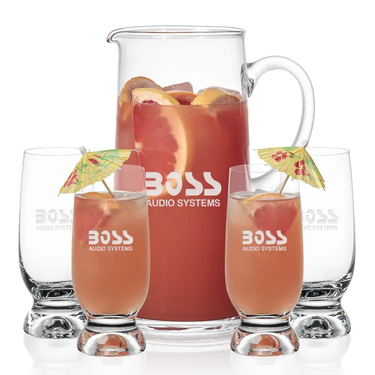 Rexdale 48 oz Pitcher and 4 Marland Cocktail Glasses Set