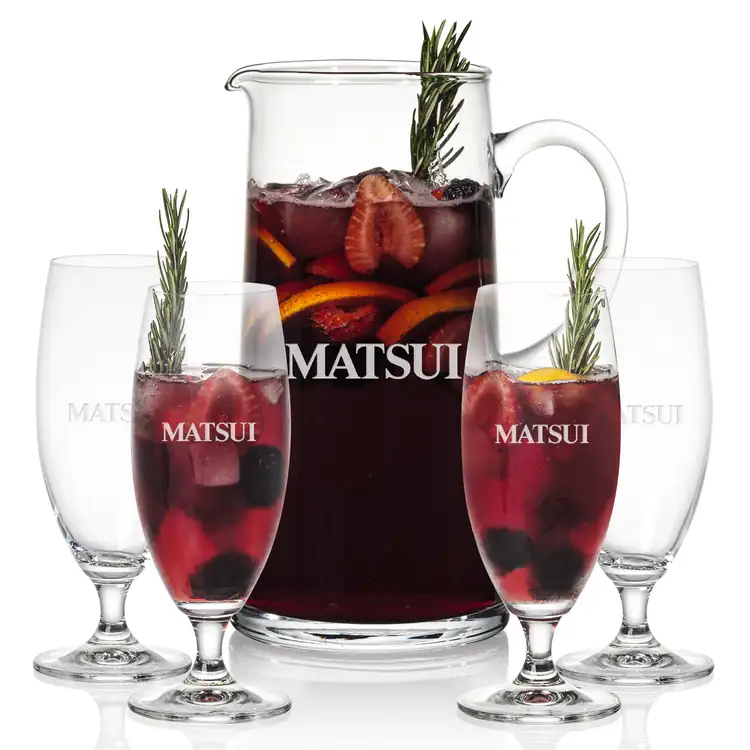 Rexdale 48 oz Pitcher and 4 Pinehurst Cocktail Glasses Set
