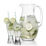 St Tropez 64 oz Pitcher and 2 Bastien Cocktail Glasses Set