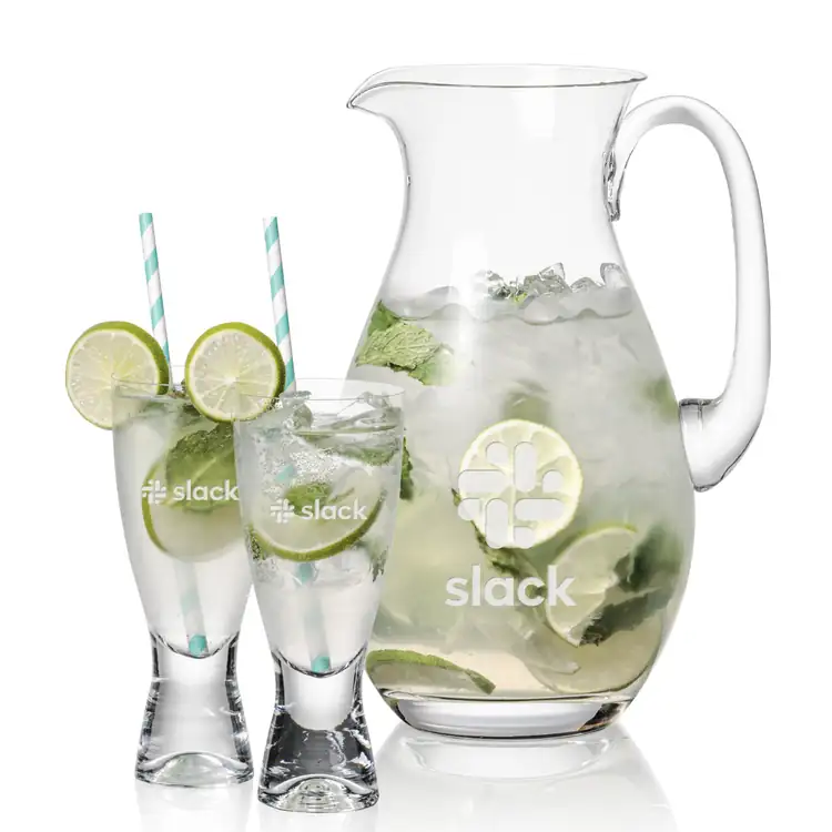 St Tropez 64 oz Pitcher and 2 Bastien Cocktail Glasses Set