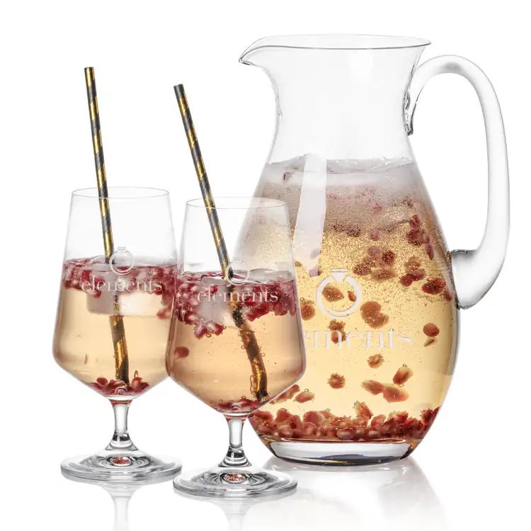 St Tropez 64 oz Pitcher and 2 Breckland Cocktail Glasses Set