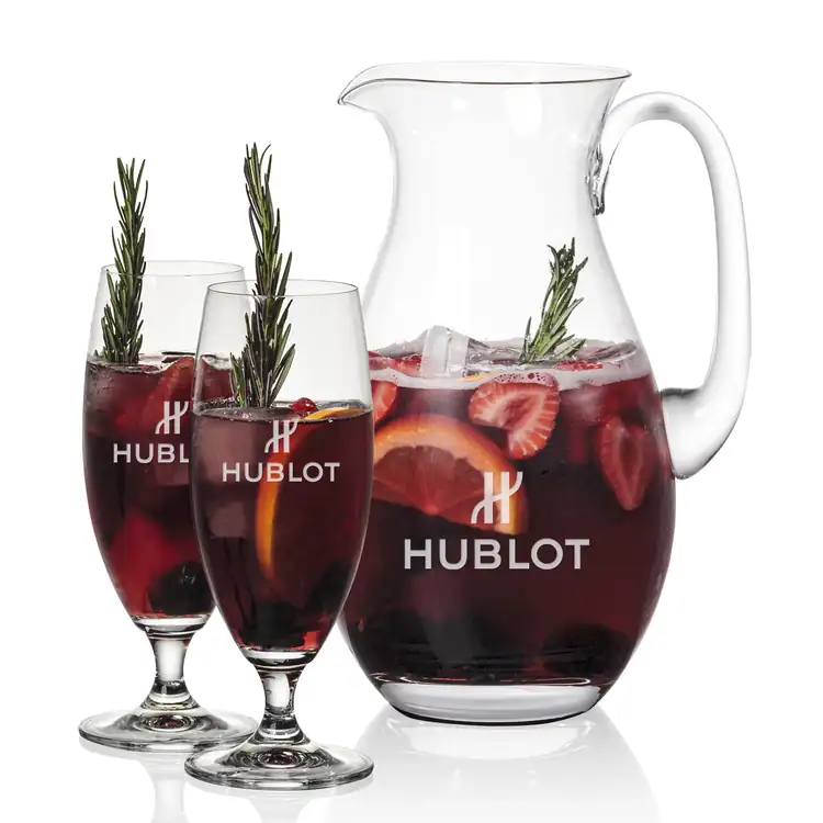 St Tropez 64 oz Pitcher and 2 Pinehurst Cocktail Glasses Set