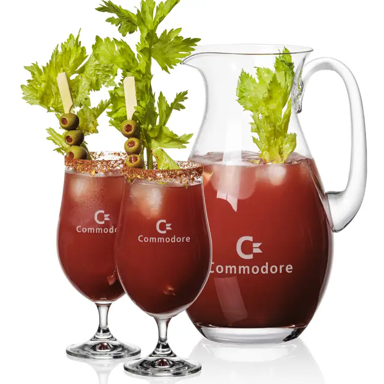 St Tropez 64 oz Pitcher and 2 Rochdale Cocktail Glasses Set