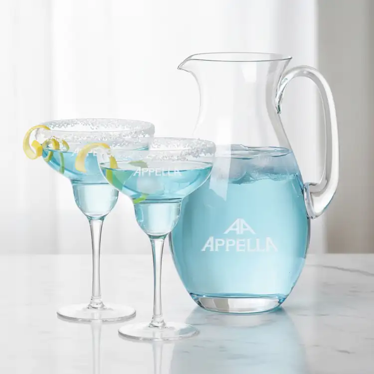 St Tropez 64 oz Pitcher and 2 St Tropez Cocktail Glasses Set #3