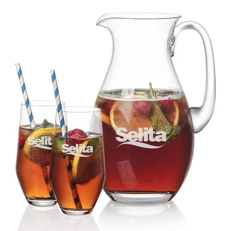 St Tropez 64 oz Pitcher and 2 Graydon Highball Glasses Set