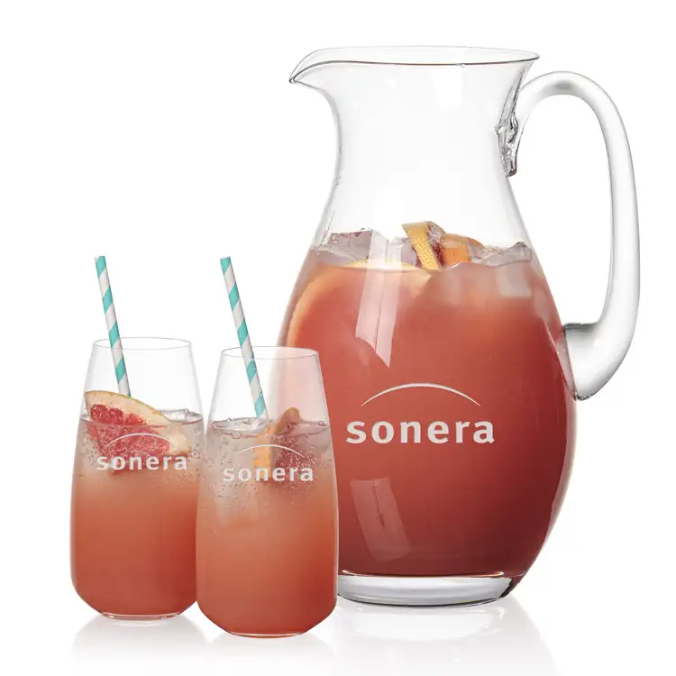 St Tropez 64 oz Pitcher and 2 Hogarth Highball Glasses Set