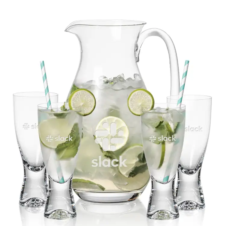St Tropez 64 oz Pitcher and 4 Bastien Cocktail Glasses Set