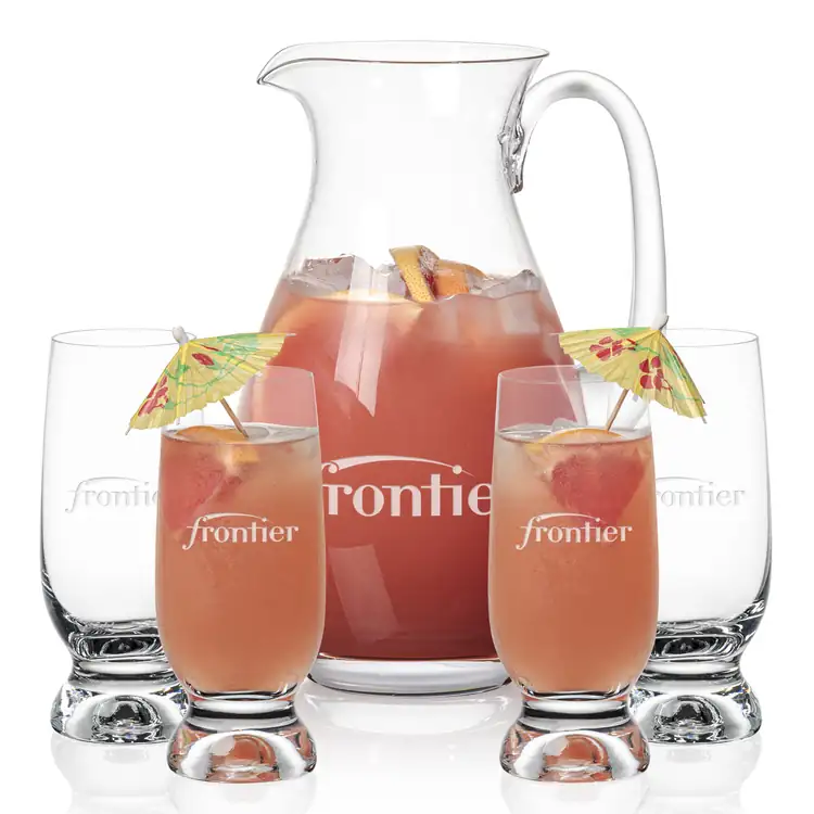 St Tropez 64 oz Pitcher and 4 Marland Cocktail Glasses Set