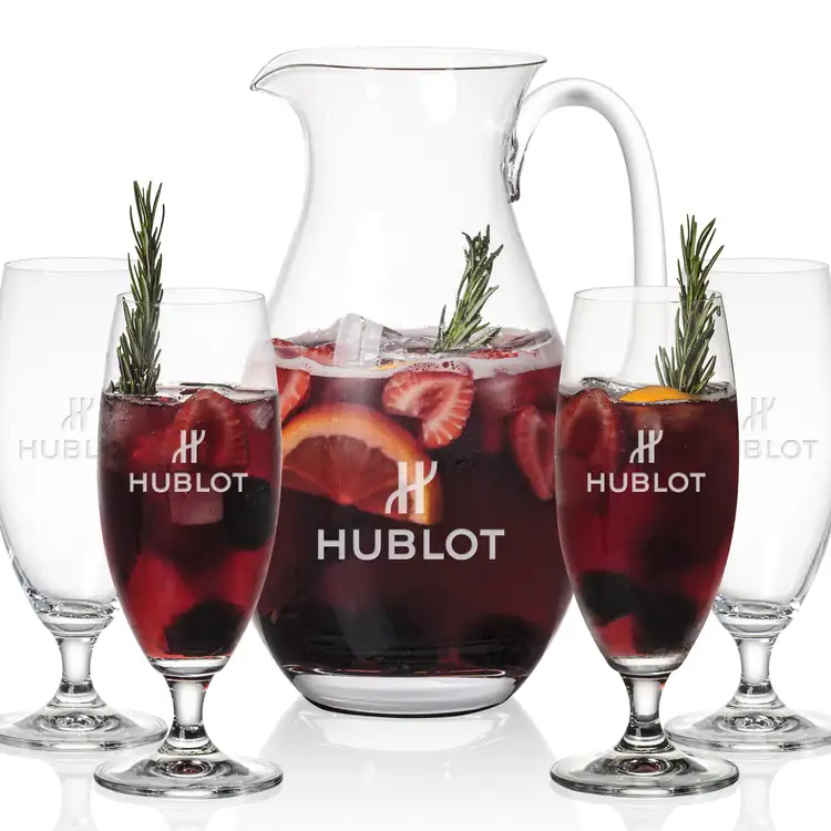 St Tropez 64 oz Pitcher and 4 Pinehurst Cocktail Glasses Set
